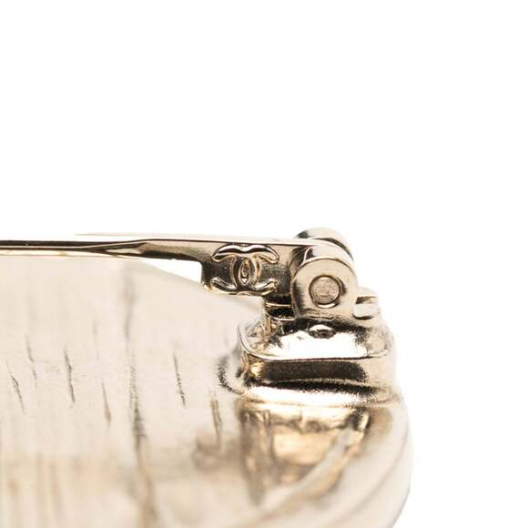 CHANEL Authentic Gold Logo Brooch